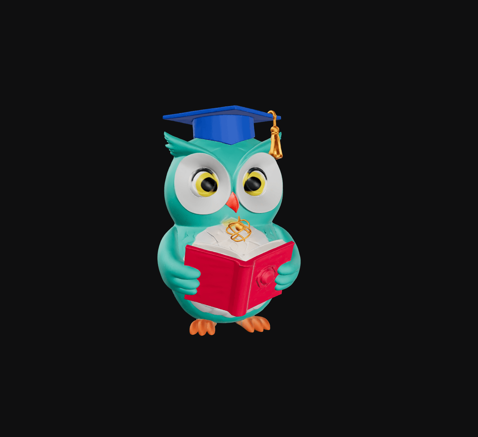 AI-generated 3D owl character