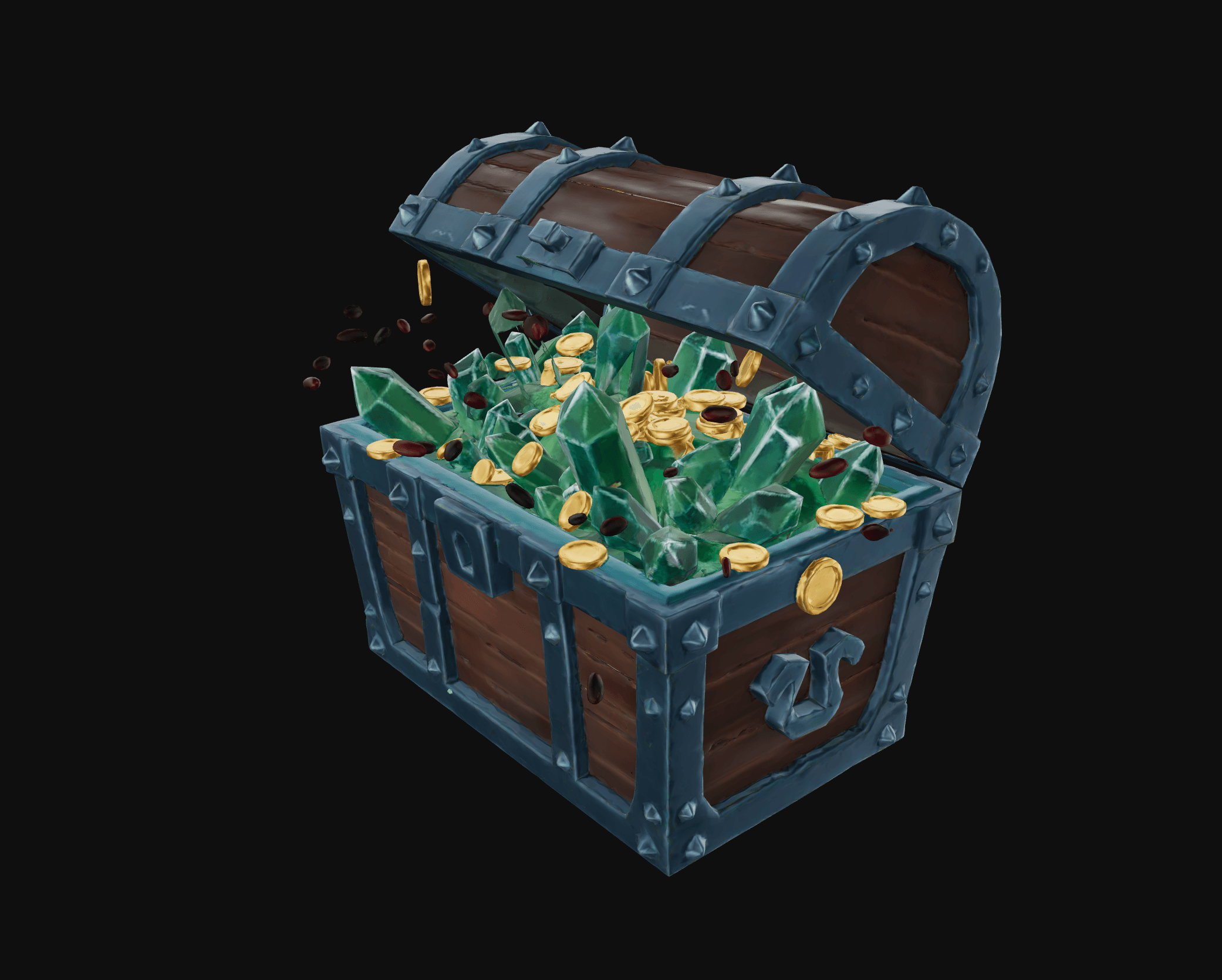 AI-generated 3D treasure chest